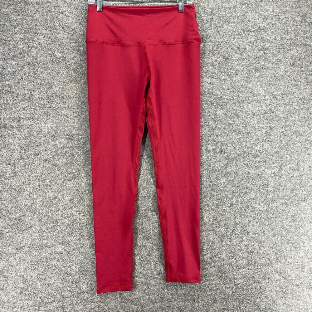 New Tees2urdoor Activewear Leggings Women M Medium Red High Rise Full Lenght